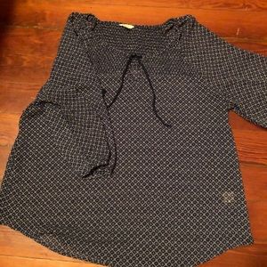 Sheer Navy and White Blouse